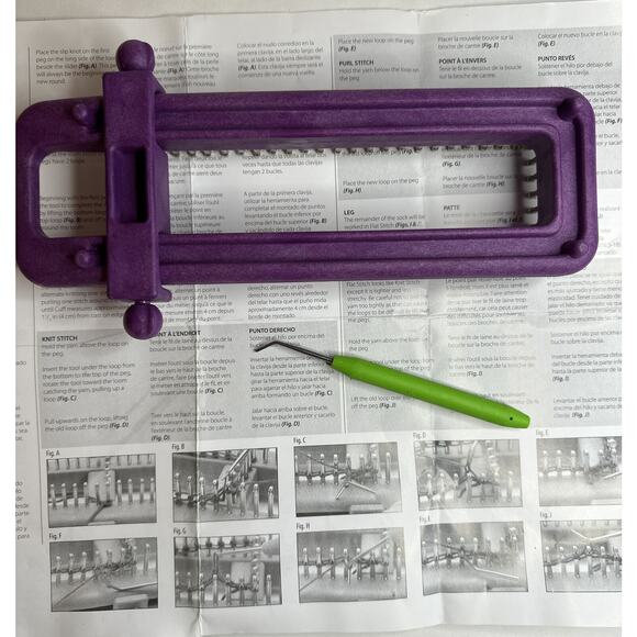 Loops & Threads Adjustable Knit Quick Sock Loom New 2 PCs. With Manual - Picture 2 of 3